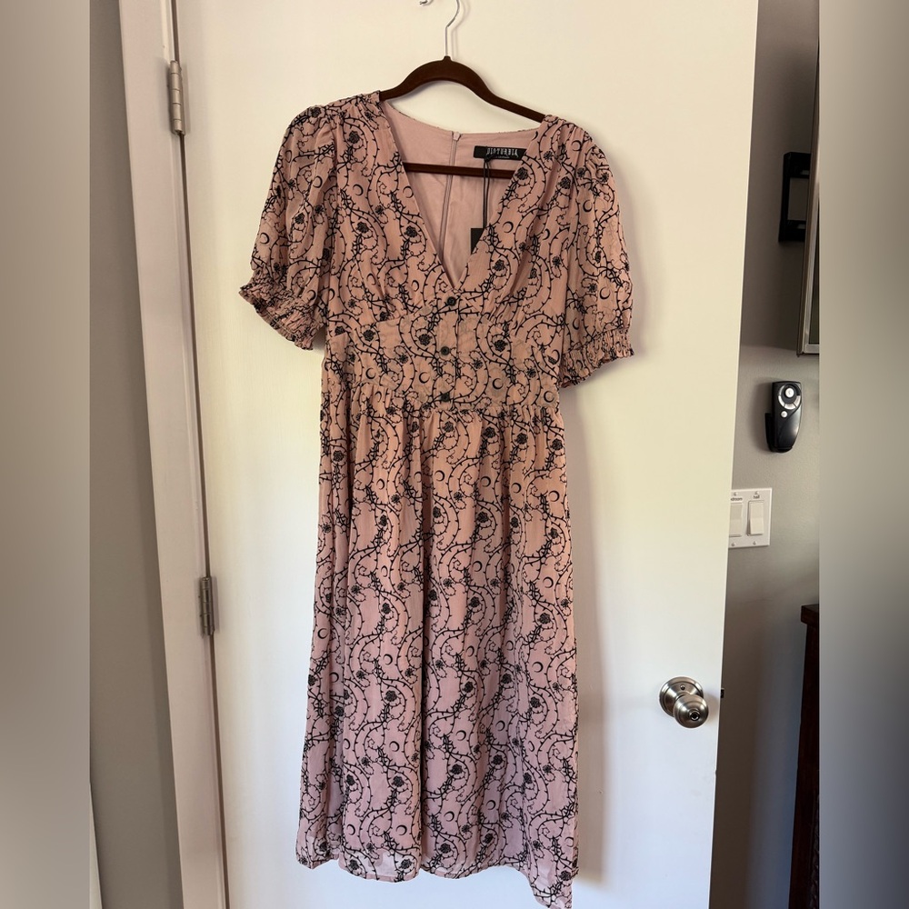 Disturbia Pink and Black Midi Dress